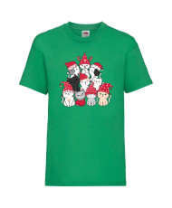 Детска тениска Коледа Cat Xmas Tree 01