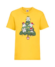 Детска тениска Коледа Cat Xmas Tree 02