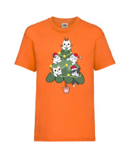 Детска тениска Коледа Cat Xmas Tree 02