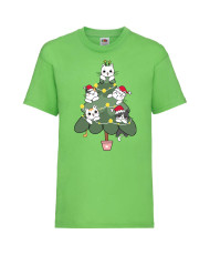 Детска тениска Коледа Cat Xmas Tree 02