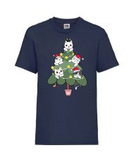 Детска тениска Коледа Cat Xmas Tree 02