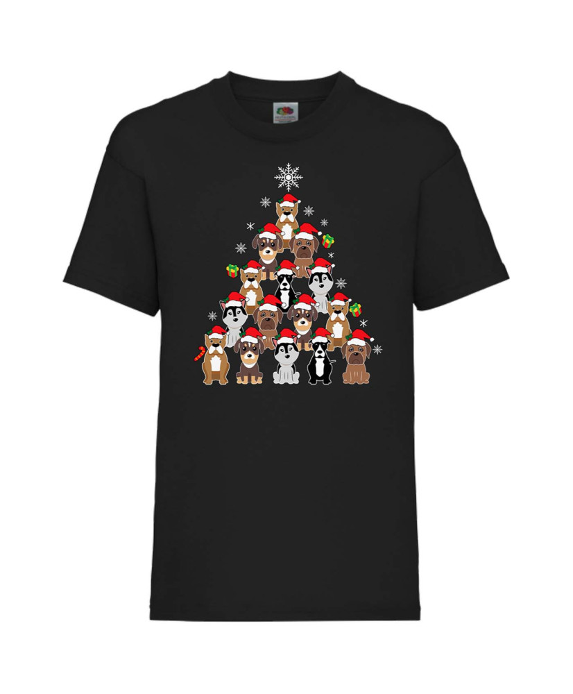 Детска тениска Коледа Dogs Christmas Tree