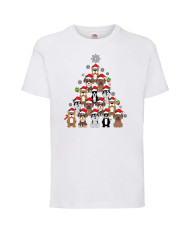 Детска тениска Коледа Dogs Christmas Tree