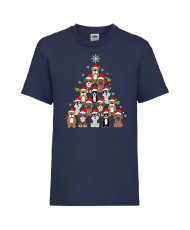 Детска тениска Коледа Dogs Christmas Tree