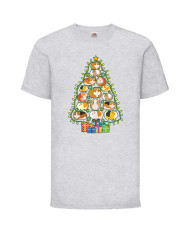 Детска тениска Коледа Guinea Pig Christmas Tree Lights