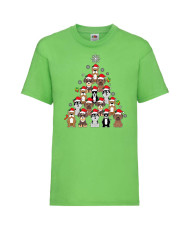 Детска тениска Коледа Dogs Christmas Tree
