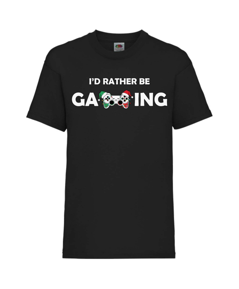 Детска тениска Коледа I Would Rather Be Gaming