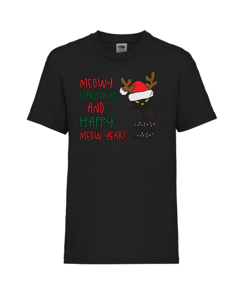 Детска тениска Коледа Meowy Christmas And Happy Meow Year