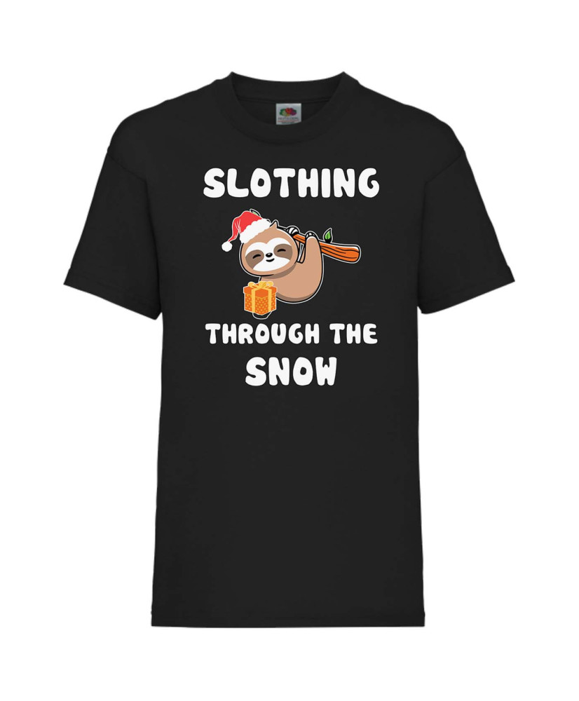 Детска тениска Коледа Slothing Through The Snow