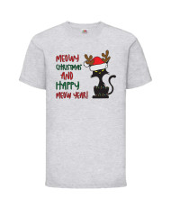 Детска тениска Коледа Meowy Christmas And Happy Meow Year