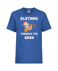 Детска тениска Коледа Slothing Through The Snow