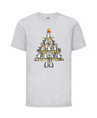 Детска тениска Коледа Penguin Christmas Tree Lights