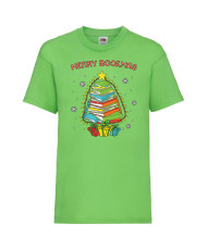 Детска тениска Коледа Merry Bookmas Books Christmas Tree