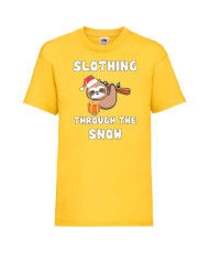 Детска тениска Коледа Slothing Through The Snow
