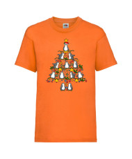 Детска тениска Коледа Penguin Christmas Tree Lights