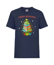 Детска тениска Коледа Merry Bookmas Books Christmas Tree
