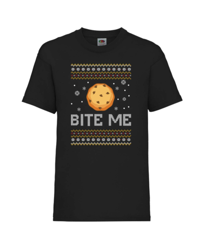 Детска тениска Коледа Bite me christmas cookie