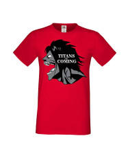 Мъжка тениска Manga Anime Attack on Titan titans are comings