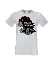 Мъжка тениска Manga Anime Attack on Titan titans are comings