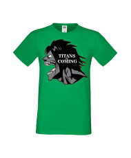 Мъжка тениска Manga Anime Attack on Titan titans are comings