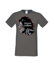 Мъжка тениска Manga Anime Attack on Titan titans are comings