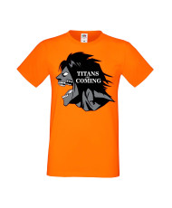 Мъжка тениска Manga Anime Attack on Titan titans are comings