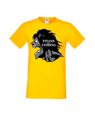 Мъжка тениска Manga Anime Attack on Titan titans are comings