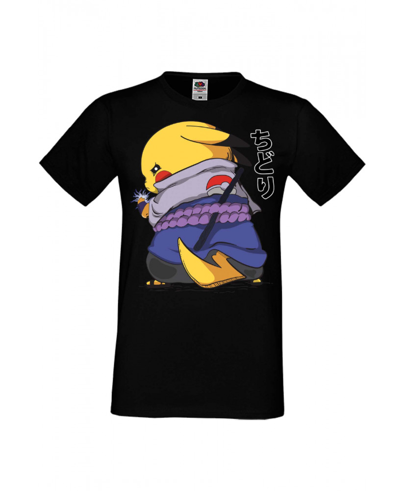 Мъжка тениска Manga Anime Naruto Pikachu Sasuke