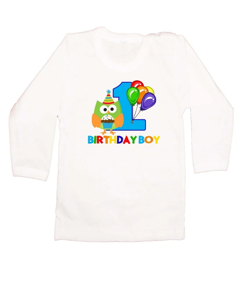 Детска тениска Рожден ден birthday boy 1 owl Детска тениска Рожден ден birthday boy 1 owl