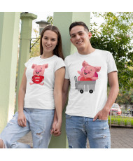 Забавни Tениски за Свети Валентин  с прасета Love Pigs