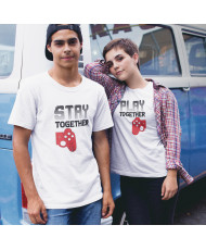 тениски за геймъри Play Together Stay Together за Свети Валентин