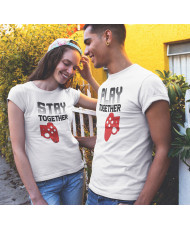 тениски за влюбени геймъри Play Together Stay Together