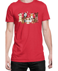 Мъжка Коледна Тениска Christmas dogs Коледни кучета