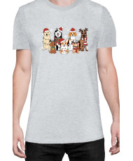 Мъжка Коледна Тениска Christmas dogs Коледни кучета