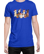 Мъжка Коледна Тениска Christmas dogs Коледни кучета