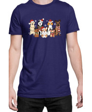 Мъжка Коледна Тениска Christmas dogs Коледни кучета