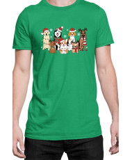 Мъжка Коледна Тениска Christmas dogs Коледни кучета