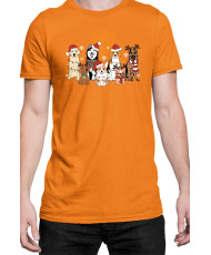 Мъжка Коледна Тениска Christmas dogs Коледни кучета