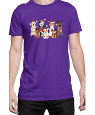 Мъжка Коледна Тениска Christmas dogs Коледни кучета