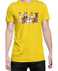 Мъжка Коледна Тениска Christmas dogs Коледни кучета