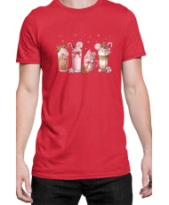 Мъжка Коледна Тениска Christmas Pink coffee