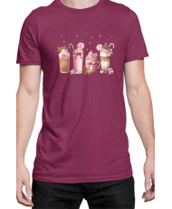 Мъжка Коледна Тениска Christmas Pink coffee