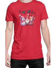 Мъжка Коледна Тениска Fa La La Fa La La Коледна песен