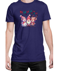 Мъжка Коледна Тениска Fa La La Fa La La Коледна песен