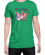 Мъжка Коледна Тениска Fa La La Fa La La Коледна песен