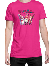 Мъжка Коледна Тениска Fa La La Fa La La Коледна песен