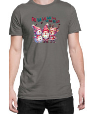 Мъжка Коледна Тениска Fa La La Fa La La Коледна песен