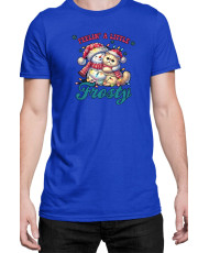 Мъжка Коледна Тениска Feelin A Little Frosty Замръзнало Котенце