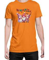 Мъжка Коледна Тениска Fa La La Fa La La Коледна песен