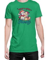 Мъжка Коледна Тениска Feelin A Little Frosty Замръзнало Котенце